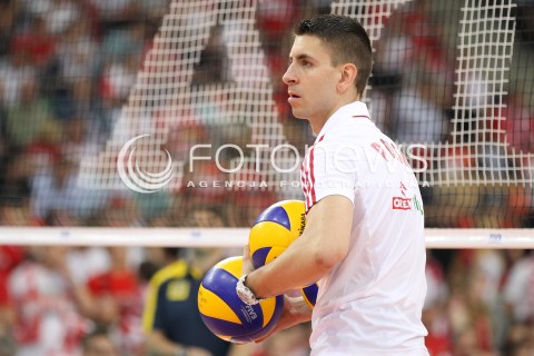  09.06.2013 LODZ ATLAS ARENA<br />SIATKOWKA MEZCZYZN LIGA SWIATOWA 2013<br />FIVB VOLLEYBALL WORLD LEAGUE 2012 POLSKA - BRAZYLIA ( POLAND - BRAZIL )<br />N/Z MIESZKO GOGOL SYLWETKA<br /> 