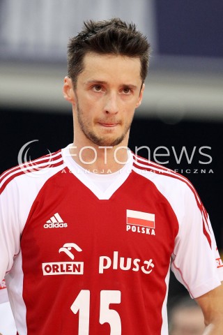  09.06.2013 LODZ ATLAS ARENA<br />SIATKOWKA MEZCZYZN LIGA SWIATOWA 2013<br />FIVB VOLLEYBALL WORLD LEAGUE 2012 POLSKA - BRAZYLIA ( POLAND - BRAZIL )<br />N/Z LUKASZ ZYGADLO GLOWKA<br /> 
