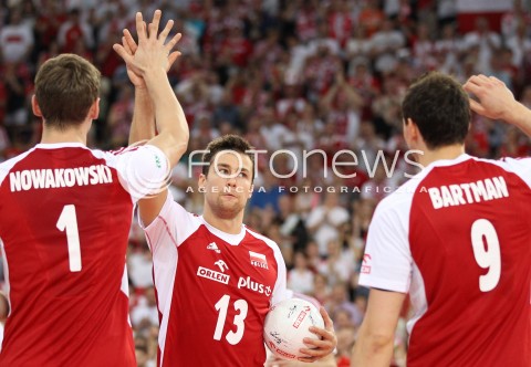  09.06.2013 LODZ ATLAS ARENA<br />SIATKOWKA MEZCZYZN LIGA SWIATOWA 2013<br />FIVB VOLLEYBALL WORLD LEAGUE 2012 POLSKA - BRAZYLIA ( POLAND - BRAZIL )<br />N/Z MICHAL KUBIAK <br /> 