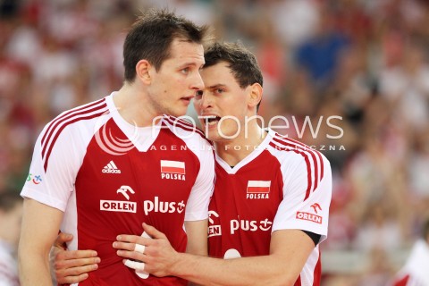  09.06.2013 LODZ ATLAS ARENA<br />SIATKOWKA MEZCZYZN LIGA SWIATOWA 2013<br />FIVB VOLLEYBALL WORLD LEAGUE 2012 POLSKA - BRAZYLIA ( POLAND - BRAZIL )<br />N/Z ZBIGNIEW BARTMAN BARTOSZ KUREK <br /> 