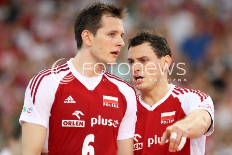  09.06.2013 LODZ ATLAS ARENA<br />SIATKOWKA MEZCZYZN LIGA SWIATOWA 2013<br />FIVB VOLLEYBALL WORLD LEAGUE 2012 POLSKA - BRAZYLIA ( POLAND - BRAZIL )<br />N/Z ZBIGNIEW BARTMAN BARTOSZ KUREK <br /> 