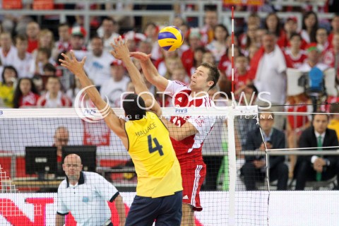  09.06.2013 LODZ ATLAS ARENA<br />SIATKOWKA MEZCZYZN LIGA SWIATOWA 2013<br />FIVB VOLLEYBALL WORLD LEAGUE 2012 POLSKA - BRAZYLIA ( POLAND - BRAZIL )<br />N/Z MICHAL KUBIAK WALLACE DE SOUZA <br /> 