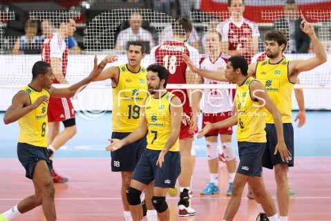  09.06.2013 LODZ ATLAS ARENA<br />SIATKOWKA MEZCZYZN LIGA SWIATOWA 2013<br />FIVB VOLLEYBALL WORLD LEAGUE 2012 POLSKA - BRAZYLIA ( POLAND - BRAZIL )<br />N/Z WILLIAM ARJONA RICARDO LUCARELLI SANTOS DE SOUZA DANTE AMARAL WALLACE DE SOUZA RADOSC EMOCJE <br /> 