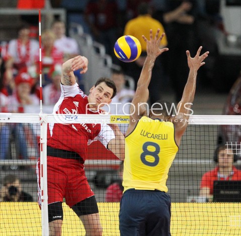  09.06.2013 LODZ ATLAS ARENA<br />SIATKOWKA MEZCZYZN LIGA SWIATOWA 2013<br />FIVB VOLLEYBALL WORLD LEAGUE 2012 POLSKA - BRAZYLIA ( POLAND - BRAZIL )<br />N/Z ZBIGNIEW BARTMAN RICARDO LUCARELLI SANTOS DE SOUZA <br /> 