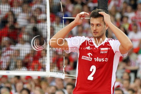 09.06.2013 LODZ ATLAS ARENA<br />SIATKOWKA MEZCZYZN LIGA SWIATOWA 2013<br />FIVB VOLLEYBALL WORLD LEAGUE 2012 POLSKA - BRAZYLIA ( POLAND - BRAZIL )<br />N/Z MICHAL WINIARSKI EMOCJE PORAZKA SMUTEK PRZEGRANA<br /> 