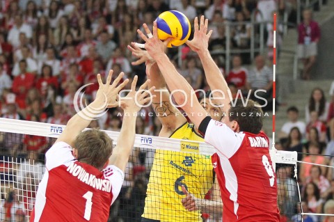  09.06.2013 LODZ ATLAS ARENA<br />SIATKOWKA MEZCZYZN LIGA SWIATOWA 2013<br />FIVB VOLLEYBALL WORLD LEAGUE 2012 POLSKA - BRAZYLIA ( POLAND - BRAZIL )<br />N/Z VISSOTTO ( LEANDRO VISSOTTO NEVES ) PIOTR NOWAKOWSKI ZBIGNIEW BARTMAN <br /> 