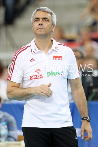  09.06.2013 LODZ ATLAS ARENA<br />SIATKOWKA MEZCZYZN LIGA SWIATOWA 2013<br />FIVB VOLLEYBALL WORLD LEAGUE 2012 POLSKA - BRAZYLIA ( POLAND - BRAZIL )<br />N/Z ANDREA ANASTASI TRENER ( HEAD COACH ) ZLOSC EMOCJE<br /> 