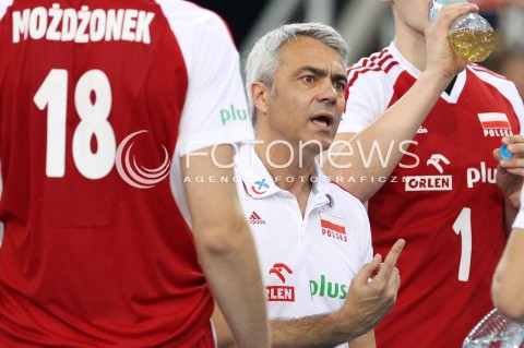  09.06.2013 LODZ ATLAS ARENA<br />SIATKOWKA MEZCZYZN LIGA SWIATOWA 2013<br />FIVB VOLLEYBALL WORLD LEAGUE 2012 POLSKA - BRAZYLIA ( POLAND - BRAZIL )<br />N/Z ANDREA ANASTASI TRENER ( HEAD COACH ) ZLOSC EMOCJE<br /> 
