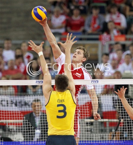  09.06.2013 LODZ ATLAS ARENA<br />SIATKOWKA MEZCZYZN LIGA SWIATOWA 2013<br />FIVB VOLLEYBALL WORLD LEAGUE 2012 POLSKA - BRAZYLIA ( POLAND - BRAZIL )<br />N/Z PIOTR NOWAKOWSKI EDER CARBONERA <br /> 