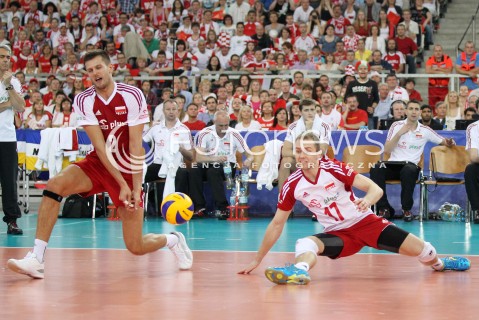  09.06.2013 LODZ ATLAS ARENA<br />SIATKOWKA MEZCZYZN LIGA SWIATOWA 2013<br />FIVB VOLLEYBALL WORLD LEAGUE 2012 POLSKA - BRAZYLIA ( POLAND - BRAZIL )<br />N/Z MICHAL WINIARSKI PAWEL ZATORSKI <br /> 