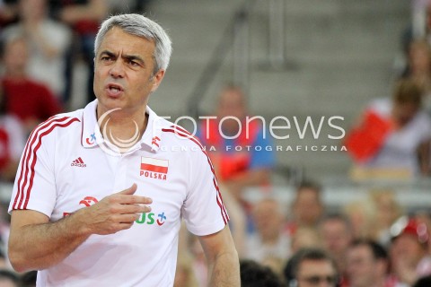  09.06.2013 LODZ ATLAS ARENA<br />SIATKOWKA MEZCZYZN LIGA SWIATOWA 2013<br />FIVB VOLLEYBALL WORLD LEAGUE 2012 POLSKA - BRAZYLIA ( POLAND - BRAZIL )<br />N/Z ANDREA ANASTASI TRENER ( HEAD COACH ) LUKASZ ZYGADLO <br /> 