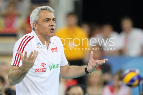  09.06.2013 LODZ ATLAS ARENA<br />SIATKOWKA MEZCZYZN LIGA SWIATOWA 2013<br />FIVB VOLLEYBALL WORLD LEAGUE 2012 POLSKA - BRAZYLIA ( POLAND - BRAZIL )<br />N/Z ANDREA ANASTASI TRENER ( HEAD COACH ) ZLOSC EMOCJE<br /> 