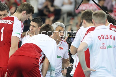  09.06.2013 LODZ ATLAS ARENA<br />SIATKOWKA MEZCZYZN LIGA SWIATOWA 2013<br />FIVB VOLLEYBALL WORLD LEAGUE 2012 POLSKA - BRAZYLIA ( POLAND - BRAZIL )<br />N/Z ANDREA ANASTASI TRENER ( HEAD COACH ) ZLOSC EMOCJE<br /> 