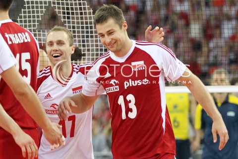 09.06.2013 LODZ ATLAS ARENA<br />SIATKOWKA MEZCZYZN LIGA SWIATOWA 2013<br />FIVB VOLLEYBALL WORLD LEAGUE 2012 POLSKA - BRAZYLIA ( POLAND - BRAZIL )<br />N/Z MICHAL KUBIAK PAWEL ZATORSKI <br /> 