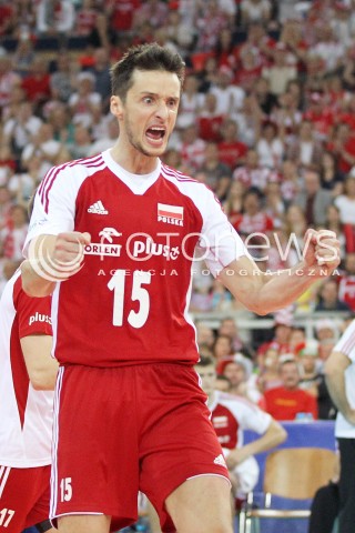  09.06.2013 LODZ ATLAS ARENA<br />SIATKOWKA MEZCZYZN LIGA SWIATOWA 2013<br />FIVB VOLLEYBALL WORLD LEAGUE 2012 POLSKA - BRAZYLIA ( POLAND - BRAZIL )<br />N/Z LUKASZ ZYGADLO RADOSC EMOCJE <br /> 
