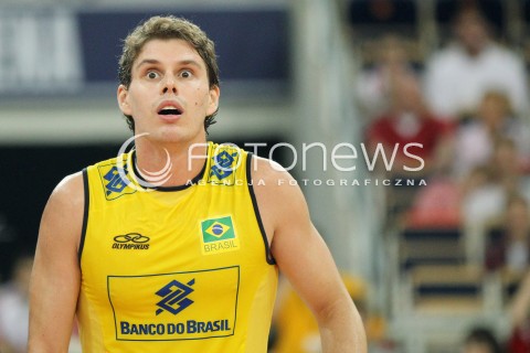  09.06.2013 LODZ ATLAS ARENA<br />SIATKOWKA MEZCZYZN LIGA SWIATOWA 2013<br />FIVB VOLLEYBALL WORLD LEAGUE 2012 POLSKA - BRAZYLIA ( POLAND - BRAZIL )<br />N/Z BRUNO MOSSA REZENDE <br /> 
