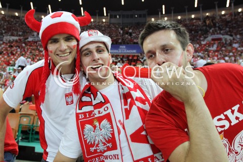  05.07.2013 KATOWICE SPODEK<br />SIATKOWKA MEZCZYZN LIGA SWIATOWA 2013<br />FIVB VOLLEYBALL WORLD LEAGUE 2013 POLSKA - USA <br />N/Z KIBIC KIBICE DOPING EMOCJE  <br /> 