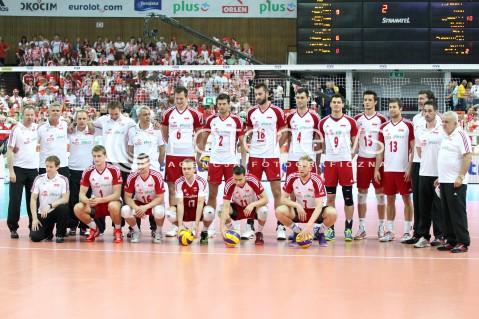  05.07.2013 KATOWICE SPODEK<br />SIATKOWKA MEZCZYZN LIGA SWIATOWA 2013<br />FIVB VOLLEYBALL WORLD LEAGUE 2013 POLSKA - USA <br />N/Z REPREZENTACJA POLSKI ZDJECIE GRUPOWE GRUPOWKA  <br /> 