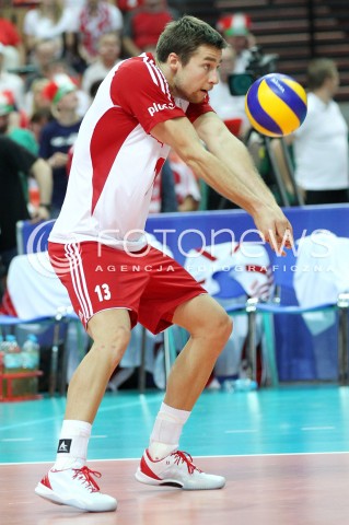  05.07.2013 KATOWICE SPODEK<br />SIATKOWKA MEZCZYZN LIGA SWIATOWA 2013<br />FIVB VOLLEYBALL WORLD LEAGUE 2013 POLSKA - USA <br />N/Z MICHAL KUBIAK SYLWETKA <br /> 