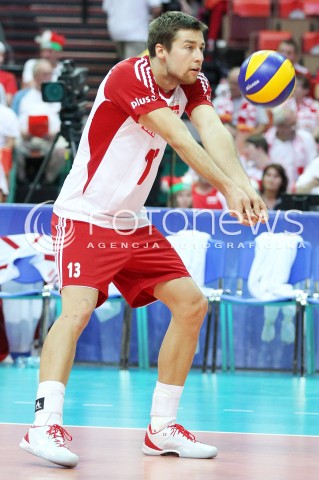  05.07.2013 KATOWICE SPODEK<br />SIATKOWKA MEZCZYZN LIGA SWIATOWA 2013<br />FIVB VOLLEYBALL WORLD LEAGUE 2013 POLSKA - USA <br />N/Z MICHAL KUBIAK SYLWETKA <br /> 
