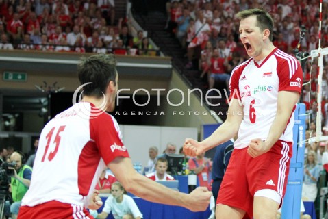  05.07.2013 KATOWICE SPODEK<br />SIATKOWKA MEZCZYZN LIGA SWIATOWA 2013<br />FIVB VOLLEYBALL WORLD LEAGUE 2013 POLSKA - USA <br />N/Z BARTOSZ KUREK LUKASZ ZYGADLO RADOSC EMOCJE  <br /> 
