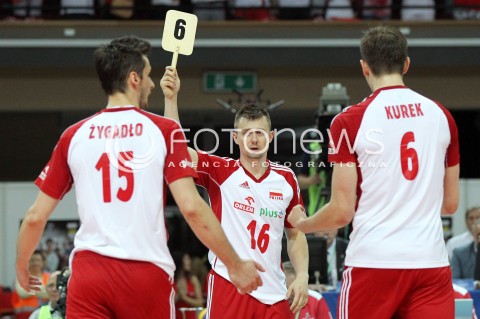  05.07.2013 KATOWICE SPODEK<br />SIATKOWKA MEZCZYZN LIGA SWIATOWA 2013<br />FIVB VOLLEYBALL WORLD LEAGUE 2013 POLSKA - USA <br />N/Z KRZYSZTOF IGNACZAK LUKASZ ZYGADLO BARTOSZ KUREK ZMIANA <br /> 