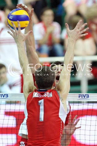  05.07.2013 KATOWICE SPODEK<br />SIATKOWKA MEZCZYZN LIGA SWIATOWA 2013<br />FIVB VOLLEYBALL WORLD LEAGUE 2013 POLSKA - USA <br />N/Z MICHAL WINIARSKI MATTHEW ANDERSON  <br /> 