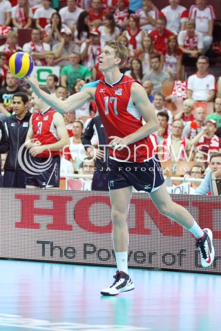  05.07.2013 KATOWICE SPODEK<br />SIATKOWKA MEZCZYZN LIGA SWIATOWA 2013<br />FIVB VOLLEYBALL WORLD LEAGUE 2013 POLSKA - USA <br />N/Z MAXWELL HOLT SYLWETKA <br /> 