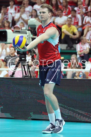  05.07.2013 KATOWICE SPODEK<br />SIATKOWKA MEZCZYZN LIGA SWIATOWA 2013<br />FIVB VOLLEYBALL WORLD LEAGUE 2013 POLSKA - USA <br />N/Z JAYSON JABLONSKY SYLWETKA  <br /> 