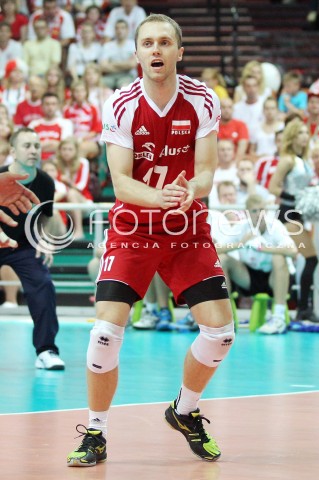  05.07.2013 KATOWICE SPODEK<br />SIATKOWKA MEZCZYZN LIGA SWIATOWA 2013<br />FIVB VOLLEYBALL WORLD LEAGUE 2013 POLSKA - USA <br />N/Z PAWEL ZATORSKI RADOSC EMOCJE  <br /> 