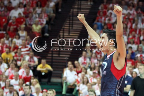  05.07.2013 KATOWICE SPODEK<br />SIATKOWKA MEZCZYZN LIGA SWIATOWA 2013<br />FIVB VOLLEYBALL WORLD LEAGUE 2013 POLSKA - USA <br />N/Z ERIK SHOJI RADOSC EMOCJE  <br /> 