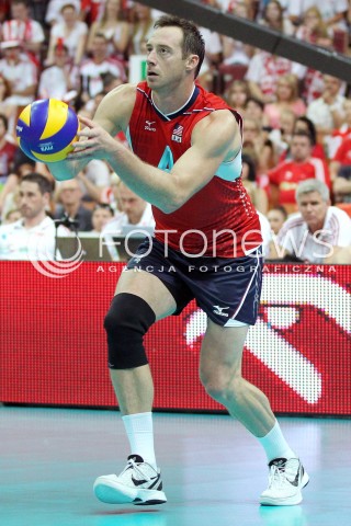  05.07.2013 KATOWICE SPODEK<br />SIATKOWKA MEZCZYZN LIGA SWIATOWA 2013<br />FIVB VOLLEYBALL WORLD LEAGUE 2013 POLSKA - USA <br />N/Z DAVID LEE SYLWETKA <br /> 