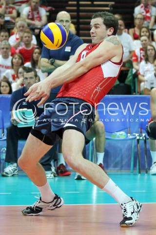  05.07.2013 KATOWICE SPODEK<br />SIATKOWKA MEZCZYZN LIGA SWIATOWA 2013<br />FIVB VOLLEYBALL WORLD LEAGUE 2013 POLSKA - USA <br />N/Z KYLE CALDWELL SYLWETKA <br /> 