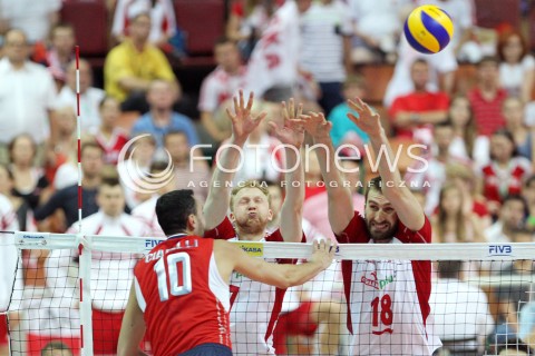  05.07.2013 KATOWICE SPODEK<br />SIATKOWKA MEZCZYZN LIGA SWIATOWA 2013<br />FIVB VOLLEYBALL WORLD LEAGUE 2013 POLSKA - USA <br />N/Z JAKUB JAROSZ MARCIN MOZDZONEK ANTONIO CIARELLI  <br /> 