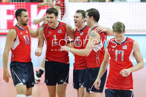  05.07.2013 KATOWICE SPODEK<br />SIATKOWKA MEZCZYZN LIGA SWIATOWA 2013<br />FIVB VOLLEYBALL WORLD LEAGUE 2013 POLSKA - USA <br />N/Z ANTONIO CIARELLI MATTHEW ANDERSON CARSON CLARK MAXWELL HOLT RADOSC EMOCJE  <br /> 