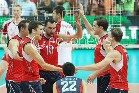  05.07.2013 KATOWICE SPODEK<br />SIATKOWKA MEZCZYZN LIGA SWIATOWA 2013<br />FIVB VOLLEYBALL WORLD LEAGUE 2013 POLSKA - USA <br />N/Z ANTONIO CIARELLI MATTHEW ANDERSON RADOSC EMOCJE  <br /> 