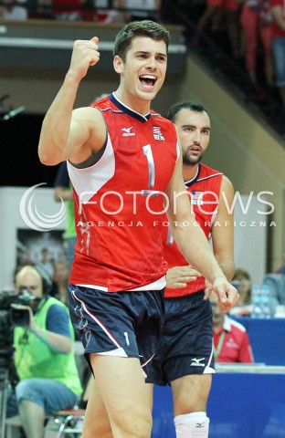  05.07.2013 KATOWICE SPODEK<br />SIATKOWKA MEZCZYZN LIGA SWIATOWA 2013<br />FIVB VOLLEYBALL WORLD LEAGUE 2013 POLSKA - USA <br />N/Z MATTHEW ANDERSON RADOSC EMOCJE <br /> 