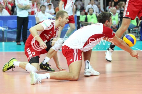  05.07.2013 KATOWICE SPODEK<br />SIATKOWKA MEZCZYZN LIGA SWIATOWA 2013<br />FIVB VOLLEYBALL WORLD LEAGUE 2013 POLSKA - USA <br />N/Z MICHAL WINIARSKI PAWEL ZATORSKI  <br /> 