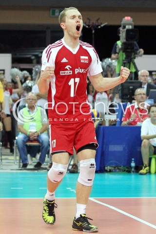  05.07.2013 KATOWICE SPODEK<br />SIATKOWKA MEZCZYZN LIGA SWIATOWA 2013<br />FIVB VOLLEYBALL WORLD LEAGUE 2013 POLSKA - USA <br />N/Z PAWEL ZATORSKI SYLWETKA RADOSC EMOCJE  <br /> 
