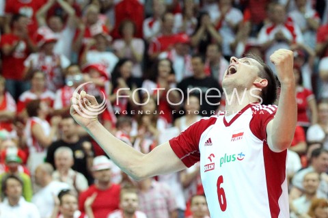  05.07.2013 KATOWICE SPODEK<br />SIATKOWKA MEZCZYZN LIGA SWIATOWA 2013<br />FIVB VOLLEYBALL WORLD LEAGUE 2013 POLSKA - USA <br />N/Z BARTOSZ KUREK RADOSC EMOCJE  <br /> 
