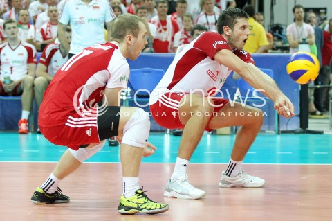  05.07.2013 KATOWICE SPODEK<br />SIATKOWKA MEZCZYZN LIGA SWIATOWA 2013<br />FIVB VOLLEYBALL WORLD LEAGUE 2013 POLSKA - USA <br />N/Z MICHAL WINIARSKI PAWEL ZATORSKI <br /> 