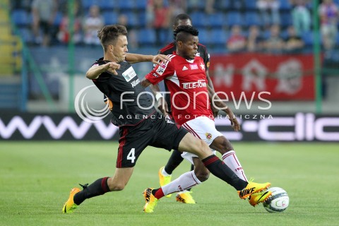  19.07.2013 KRAKOW <br />PILKA NOZNA POLSKA T-MOBILE EKSTRAKLASA SEZON 2013/2014 FOOTBALL POLISH EKSTRAKLASA SEASON 2013/2014 WISLA KRAKOW - GORNIK ZABRZE<br />N/Z EMMANUEL SARKI RAFAL KOSZNIK<br /> 