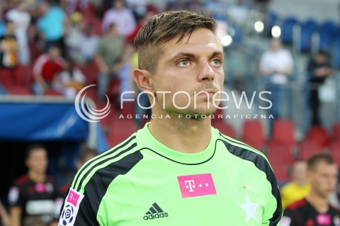  19.07.2013 KRAKOW <br />PILKA NOZNA POLSKA T-MOBILE EKSTRAKLASA SEZON 2013/2014 FOOTBALL POLISH EKSTRAKLASA SEASON 2013/2014 WISLA KRAKOW - GORNIK ZABRZE<br />N/Z MICHAL MISKIEWICZ SYLWETKA GLOWKA<br /> 