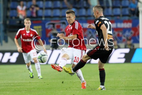  19.07.2013 KRAKOW <br />PILKA NOZNA POLSKA T-MOBILE EKSTRAKLASA SEZON 2013/2014 FOOTBALL POLISH EKSTRAKLASA SEASON 2013/2014 WISLA KRAKOW - GORNIK ZABRZE<br />N/Z LUKASZ GARGULA SEWERYN GANCARZYK <br /> 