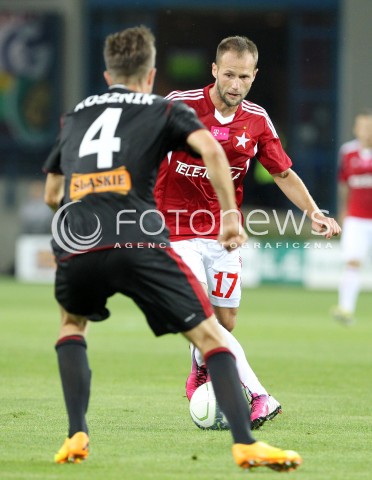  19.07.2013 KRAKOW <br />PILKA NOZNA POLSKA T-MOBILE EKSTRAKLASA SEZON 2013/2014 FOOTBALL POLISH EKSTRAKLASA SEASON 2013/2014 WISLA KRAKOW - GORNIK ZABRZE<br />N/Z OSTOJA STJEPANOVIC RAFAL KOSZNIK<br /> 