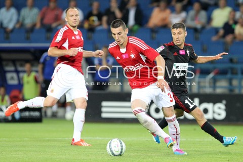  19.07.2013 KRAKOW <br />PILKA NOZNA POLSKA T-MOBILE EKSTRAKLASA SEZON 2013/2014 FOOTBALL POLISH EKSTRAKLASA SEASON 2013/2014 WISLA KRAKOW - GORNIK ZABRZE<br />N/Z GORDAN BUNOZA MACIEJ MALKOWSKI ARKADIUSZ GLOWACKI  <br /> 