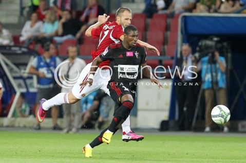  19.07.2013 KRAKOW <br />PILKA NOZNA POLSKA T-MOBILE EKSTRAKLASA SEZON 2013/2014 FOOTBALL POLISH EKSTRAKLASA SEASON 2013/2014 WISLA KRAKOW - GORNIK ZABRZE<br />N/Z OSTOJA STJEPANOVIC PREJUCE NAKOULMA <br /> 