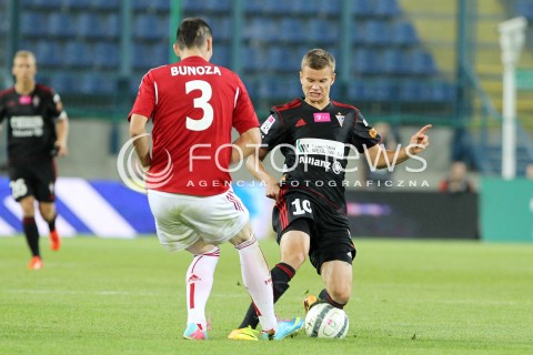  19.07.2013 KRAKOW <br />PILKA NOZNA POLSKA T-MOBILE EKSTRAKLASA SEZON 2013/2014 FOOTBALL POLISH EKSTRAKLASA SEASON 2013/2014 WISLA KRAKOW - GORNIK ZABRZE<br />N/Z KONRAD NOWAK GORDAN BUNOZA<br /> 