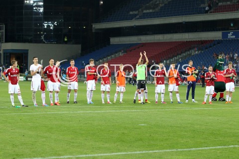  19.07.2013 KRAKOW <br />PILKA NOZNA POLSKA T-MOBILE EKSTRAKLASA SEZON 2013/2014 FOOTBALL POLISH EKSTRAKLASA SEASON 2013/2014 WISLA KRAKOW - GORNIK ZABRZE<br />N/Z MICHAL MISKIEWICZ PAWEL STOLARSKI PATRYK MALECKI DAWID KAMINSKI MICHAL NALEPA OSTOJA STJEPANOVIC PODZIEKOWANIE KIBICOM<br /> 