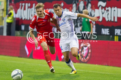  26.07.2013 LODZ PILKA NOZNA T-MOBILE EKSTRAKLASA SEZON 2013/2014 FOOTBALL POLISH EKSTRAKLASA SEASON WIDZEW LODZ - ZAWISZA BYDGOSZCZ N/Z MICHAL PLOTKA SEBASTIAN ZIAJKA   
